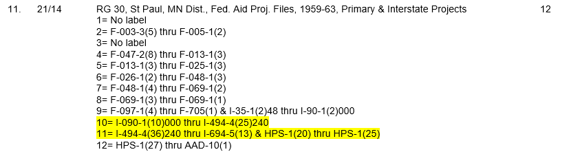 Screenshot of a finding aid that indicates records 494-4-(25) and 494-4(36) are in this box.